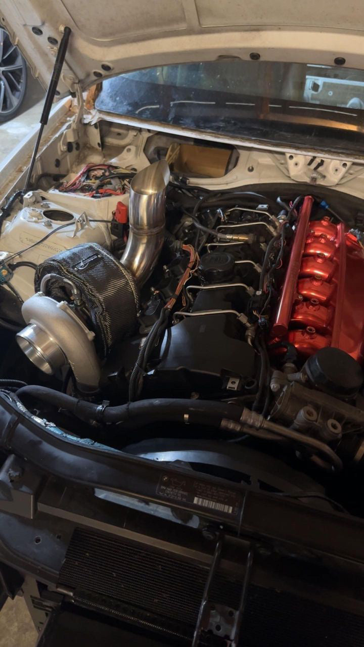 BMW E9x N54 3” Tear Drop Hood Dump
