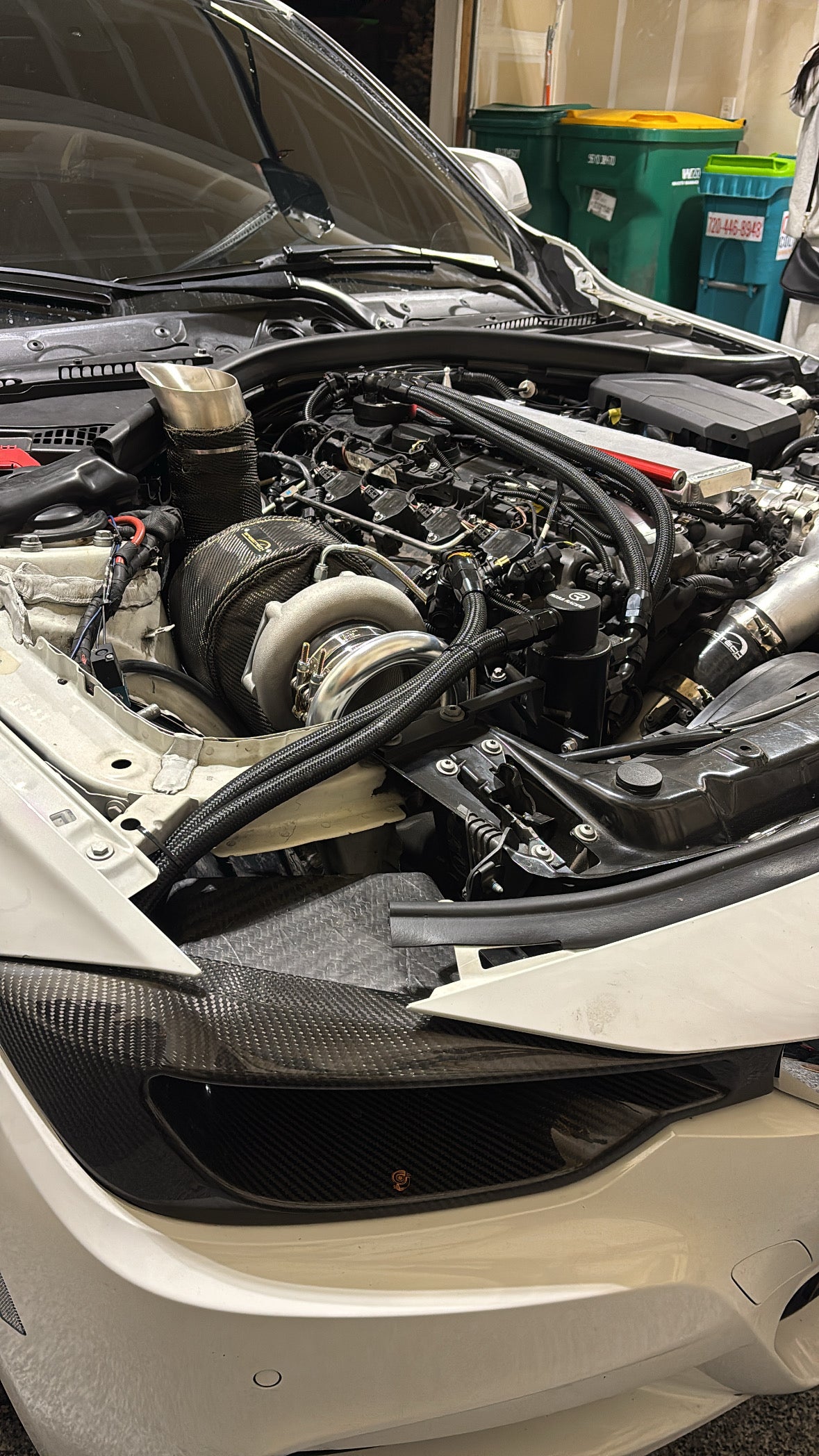 BMW 340i B58 Single Turbo 3.5” tear drop hood dump