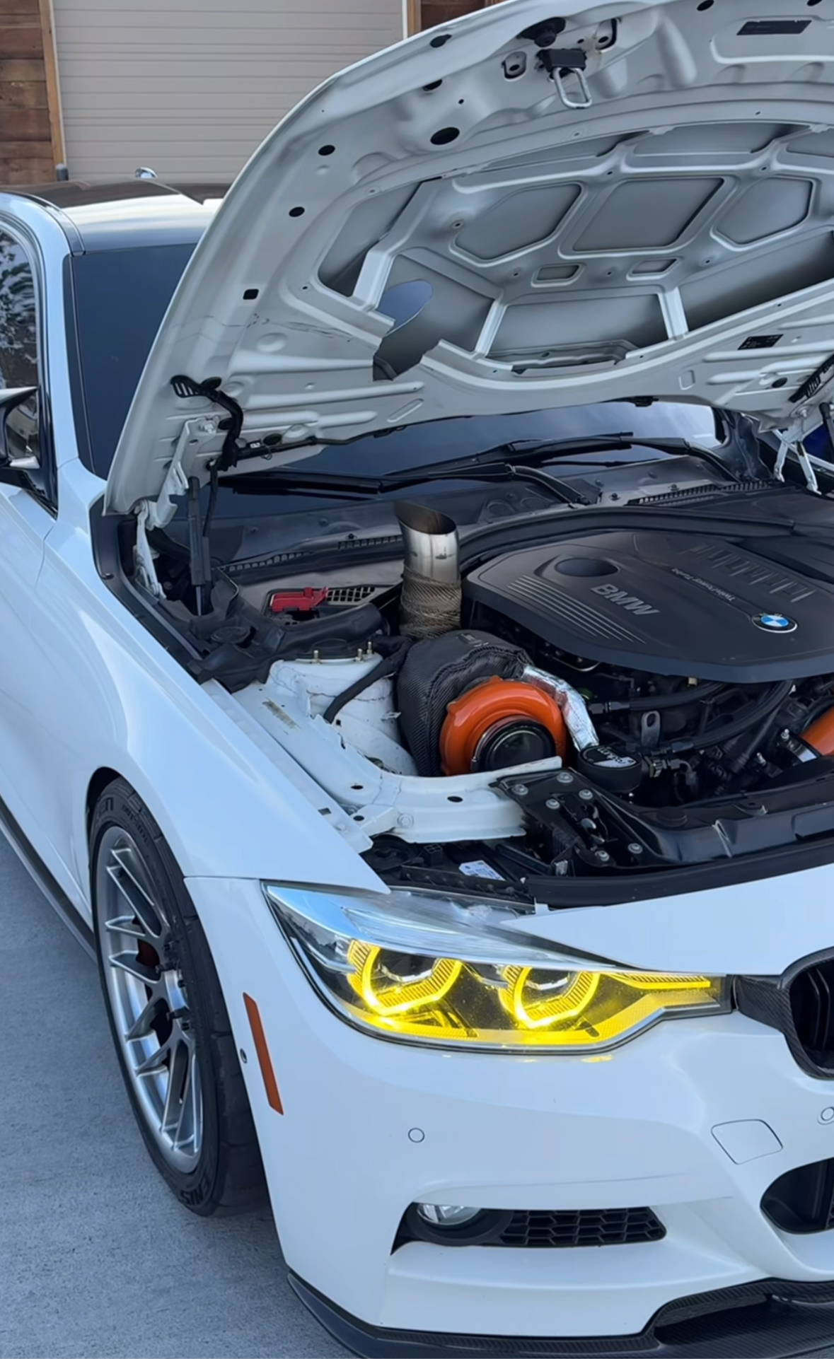 BMW 340i B58 Single Turbo 3.5” tear drop hood dump
