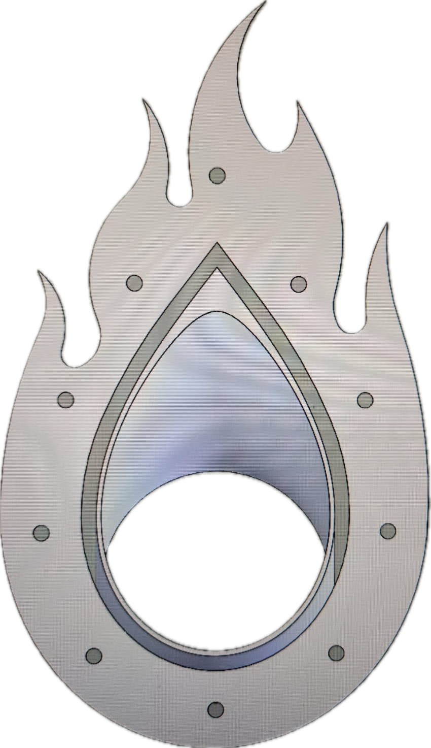 Flame Tear Drop Tip Hood Trim Overlay