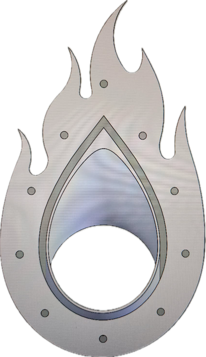 Flame Tear Drop Tip Hood Trim Overlay