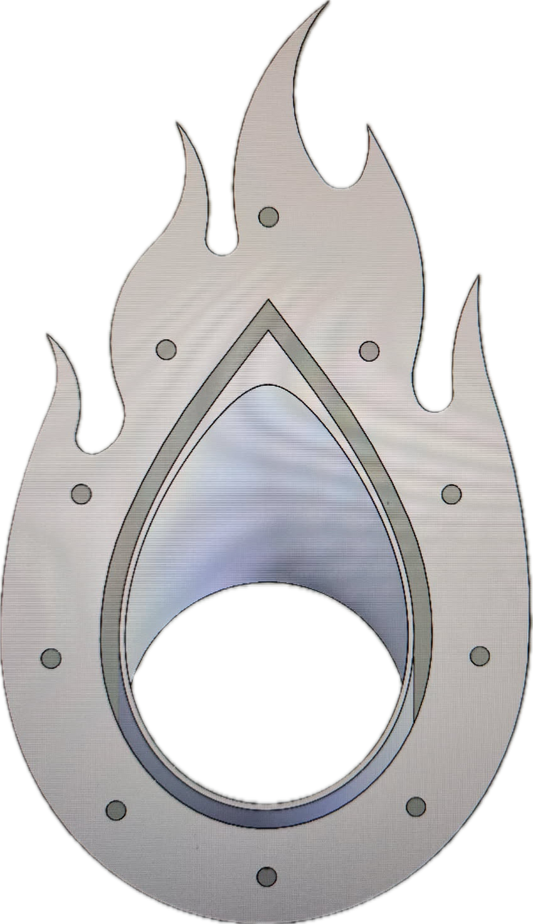 Flame Tear Drop Tip Hood Trim Overlay
