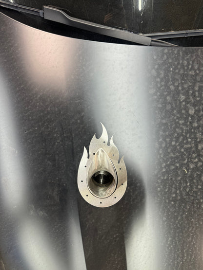 Flame Tear Drop Tip Hood Trim Overlay