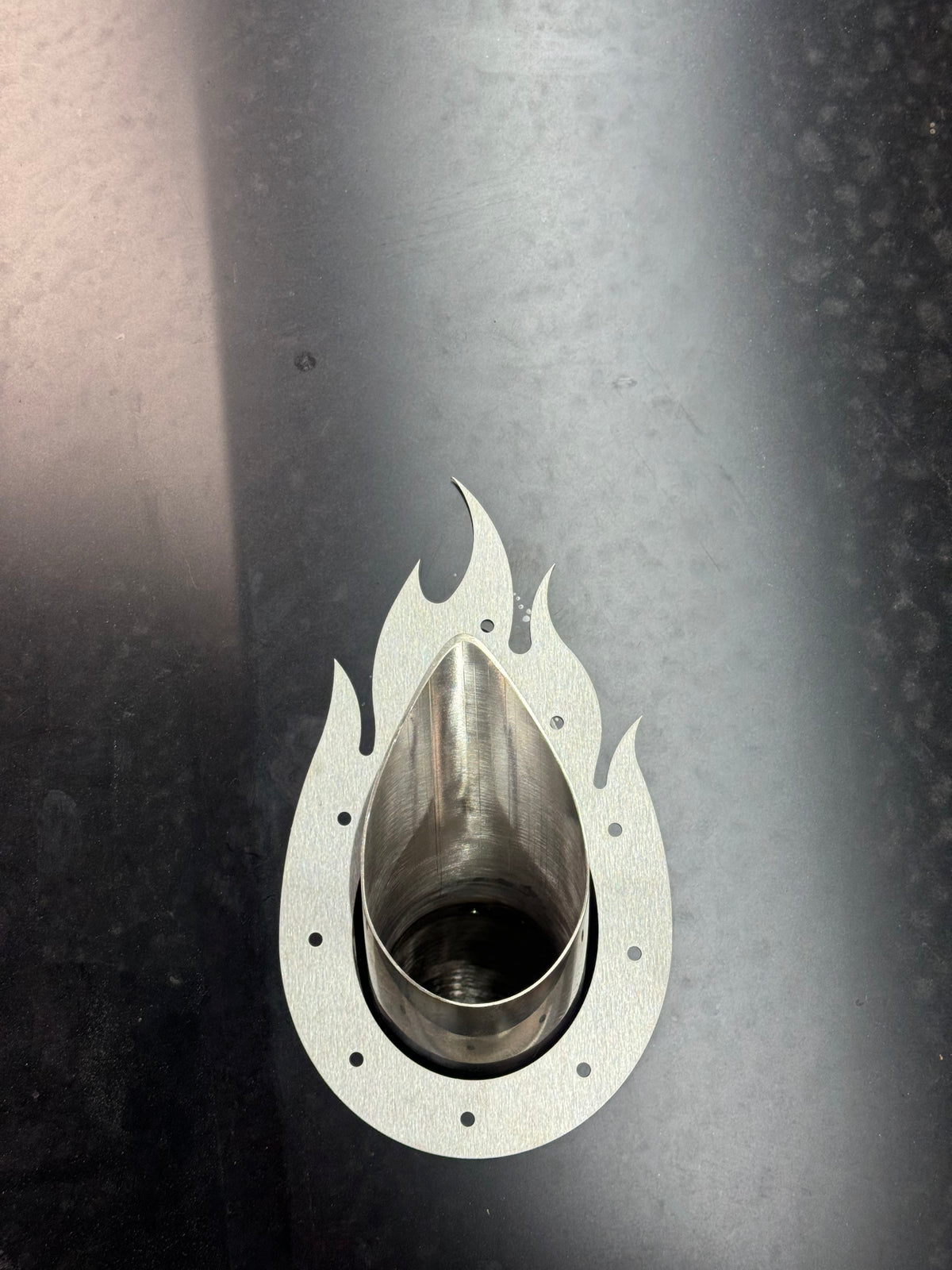 Flame Tear Drop Tip Hood Trim Overlay