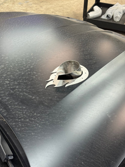 Flame Tear Drop Tip Hood Trim Overlay
