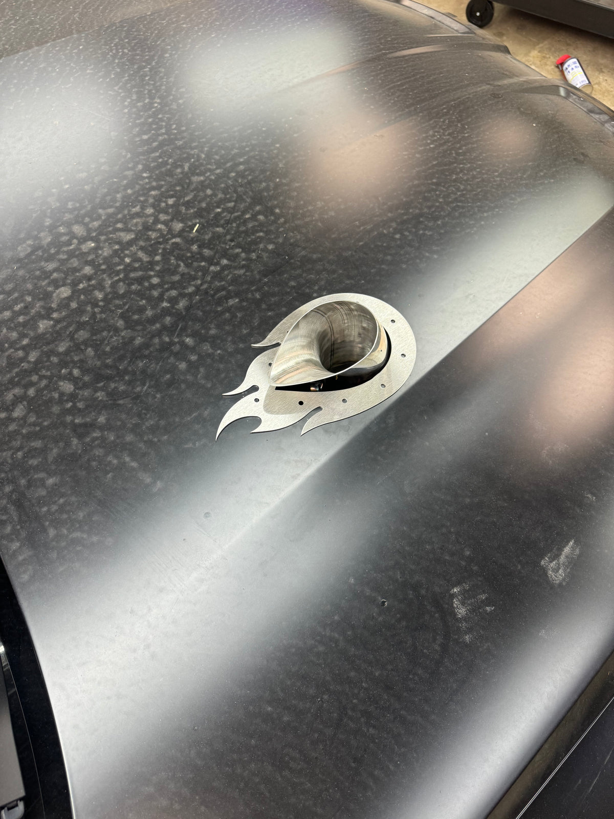 Flame Tear Drop Tip Hood Trim Overlay