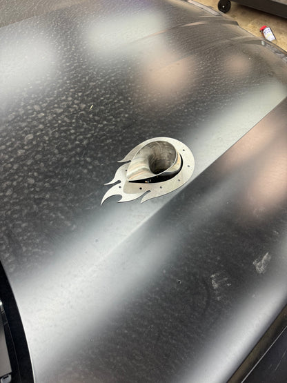 Flame Tear Drop Tip Hood Trim Overlay